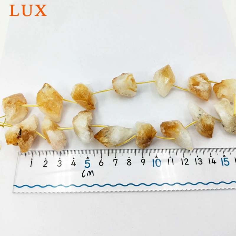16" Strand Natural raw Citrines Point Chips Loose Beads necklace for jewelry making