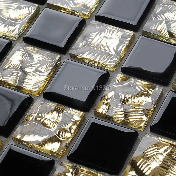 Кристалл стекло плитка спинка умывальника черный мозаика плитки зеркало кухня