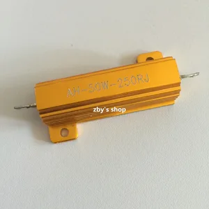 Gold Tone Wirewound Aluminium Housed Power Resistor 5% 50 Watt 250 Ohm Gold Tone Wirewound Aluminium Housed Power Resistor 5% 50 Watt 250 Ohm