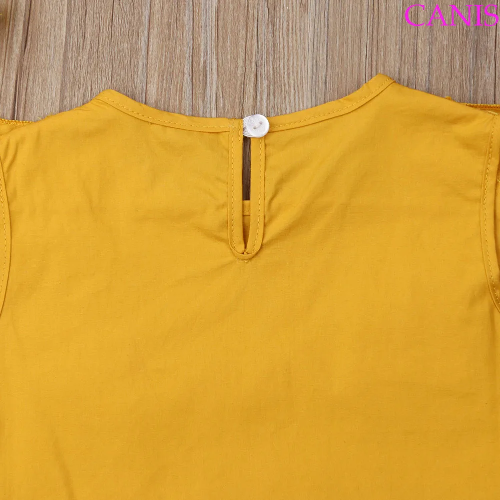 Новинка лета 2019 красивый комплект одежды для маленьких девочек однотонный жилет