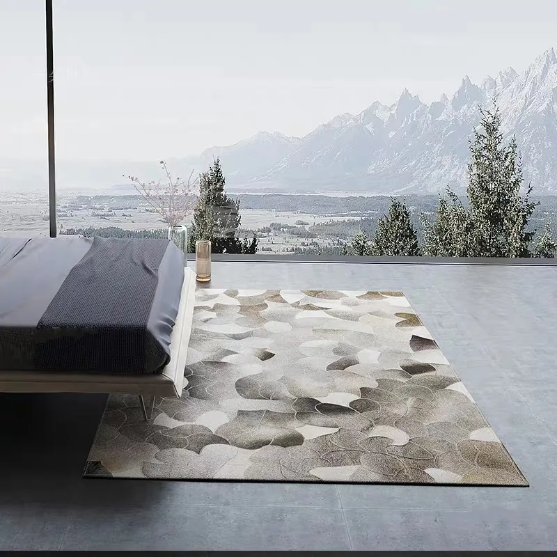 Роскошный кожаный ковер ручной работы в скандинавском стиле из воловьей кожи