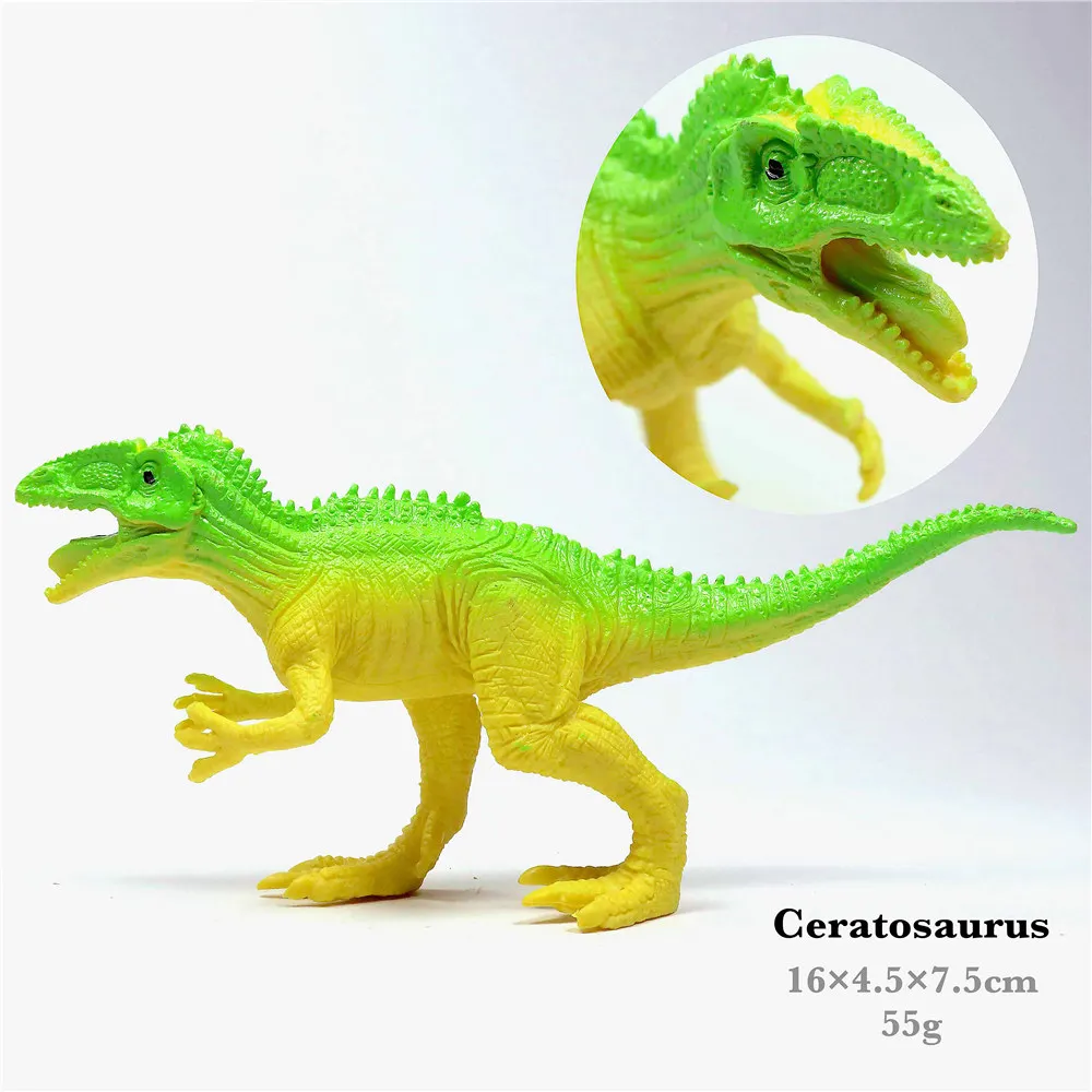 Ceratosaurus Парк Юрского периода, игрушечные модели динозавров для детей, игрушечный дракон, набор для мальчиков, велоцираптор, фигурка животного, фигурка, один предмет, домашний декор - Цвет: Ceratosaurus