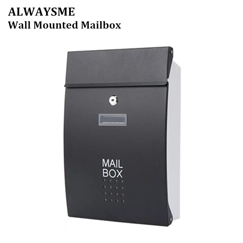 ALWASYME настенный почтовый ящик вертикальный замок падение почтовый ящик Передняя крыльцо жилой открытый для почтового обслуживания Сад квартиры