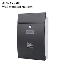 ALWASYME настенный почтовый ящик вертикальный замок падение почтовый ящик Передняя крыльцо жилой открытый для почтового обслуживания Сад квартиры
