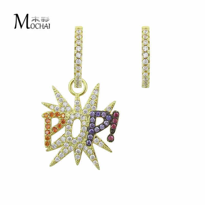 Женские Асимметричные Длинные серьги ZK40 изящные золотого цвета с буквенным