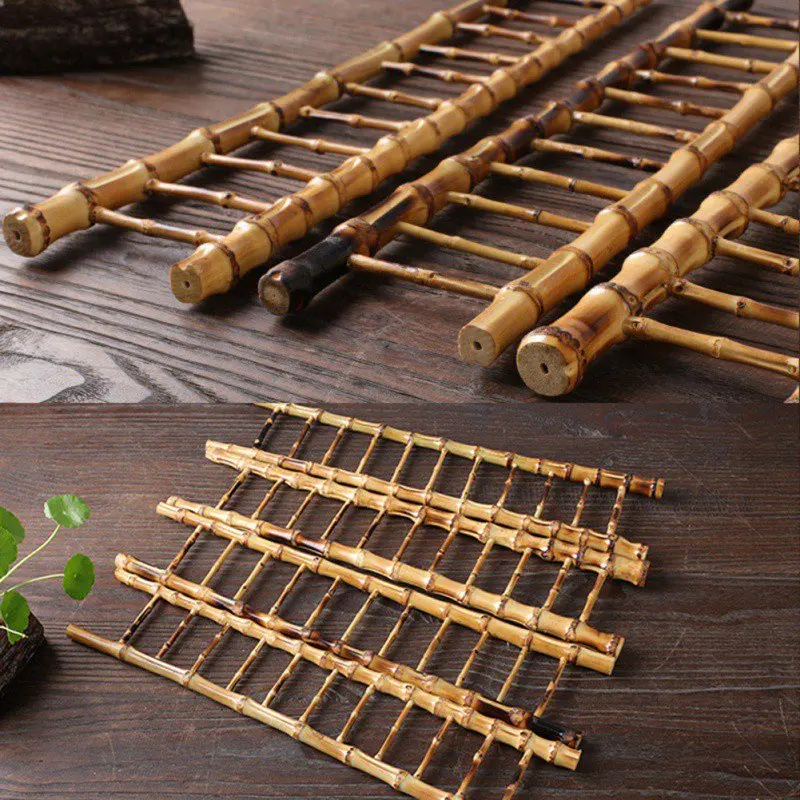 Бамбуковая лестница полка для стаканов слива креативная подставка стаканчиков