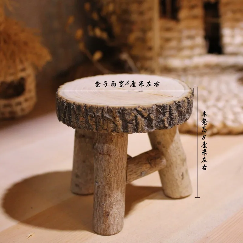 Ретро деревянный стул ручной работы реквизит для фотосъемки новорожденных мини