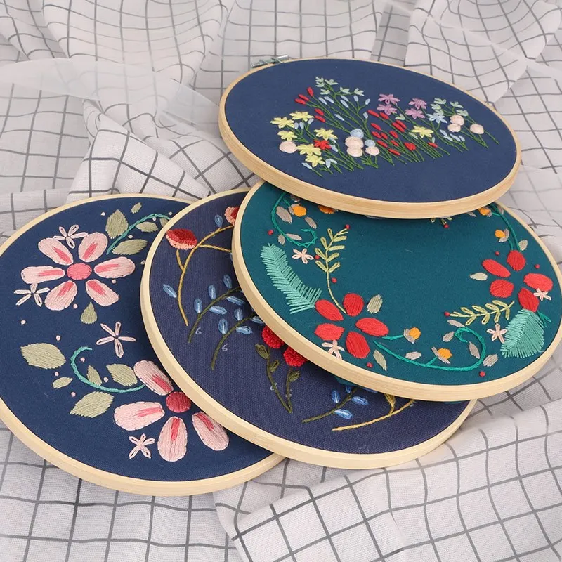 Набор для вышивки ручной работы сделай сам начинающих цветок с рамкой рукоделие