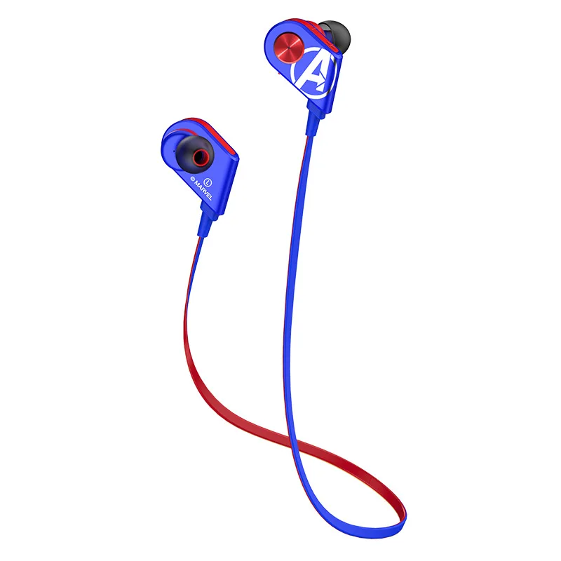 Fanshu Marvel мстители Супер Герой Беспроводные наушники Bluetooth 5,0 Спортивная гарнитура шейный браслет для iPhone Xiaomi Airdots - Цвет: Captain America