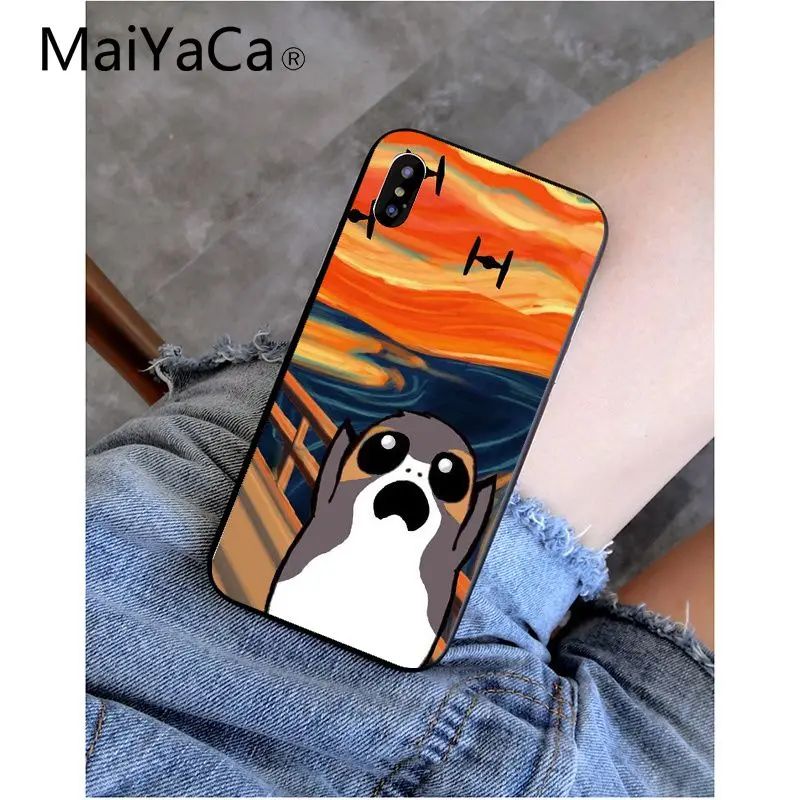 A12 MaiYaCa Звездные войны последний джедай Porgs черный ТПУ Мягкий силиконовый чехол для телефона iPhone X XS MAX 6 6s 7 плюс 8 плюс 5 5S SE XR - Цвет: A12