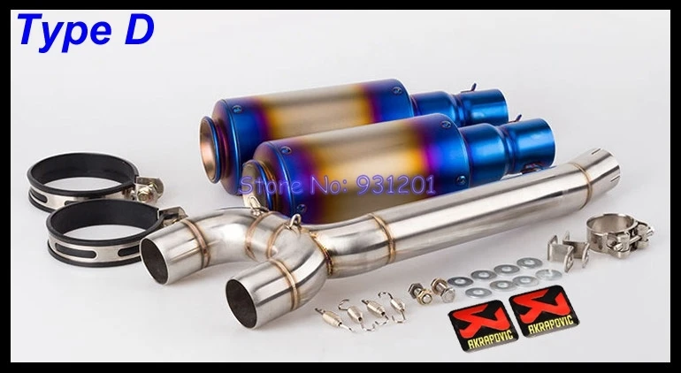 Motorcycle Akrapovic Exhaust Pipe Muffler for Yamaha FZ6S FZ6N FZ6 Slip On Connect Down Middle Link Full System | Автомобили и