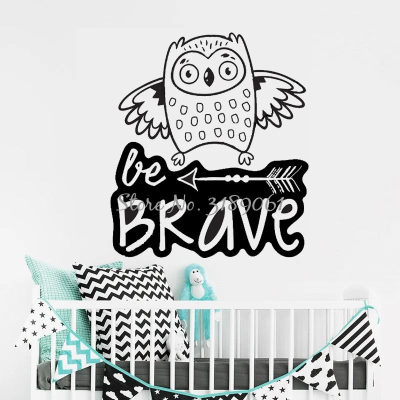 Be Brave Woodland Own Arrow настенные наклейки с цитатами виниловые для детских комнат