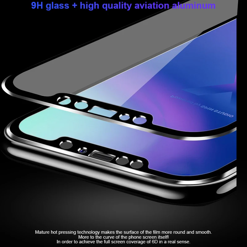 3D изогнутый металлический сплав край Полное покрытие закаленное стекло для iPhone X XS MAX XR 10 iPhone защитная пленка