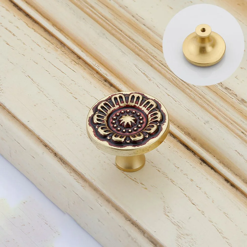 Классические медные дверные ручки выдвижные кухонные для шкафа мебели одно