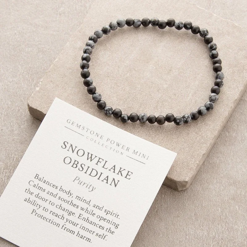 OAIITE мини браслеты из бисера классический натуральный камень 4 мм Снежинка