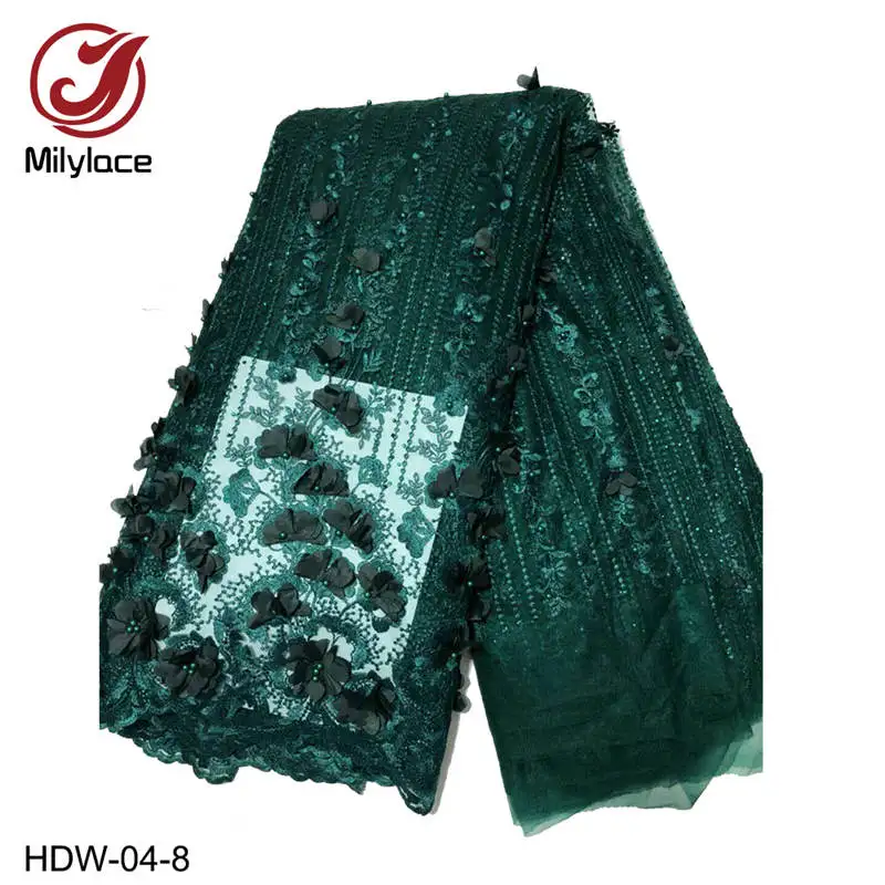 HDW-04-8 Стиль французская Сетка кружевная ткань 3D аппликация африканская Тюлевая сетчатая кружевная ткань Высокое качество африканская кружевная ткань HDW-04 - Цвет: HDW-04-8