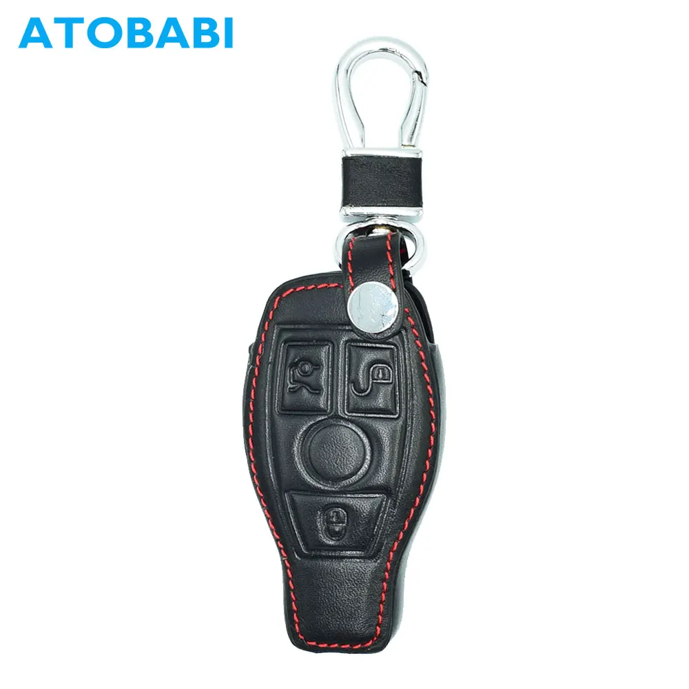Чехол для ключей из натуральной кожи ATOBABI Mercedes Benz W203 W210 W211 W124 W202 W204 W205 AMG Smart Remote Shell