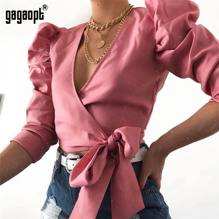 Gagaopt женские сексуальные топы с v образным вырезом открытой спиной длинным