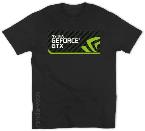Мужская футболка с коротким рукавом круглым вырезом и логотипом NVIDIA GeForce