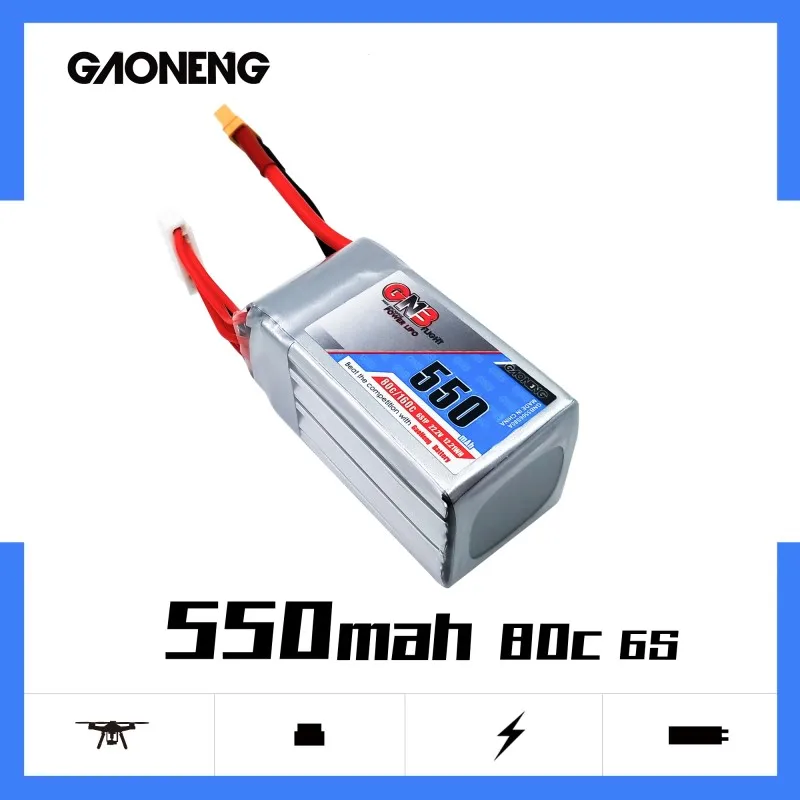 Литий полимерный аккумулятор Gaoneng GNB 550 мАч 22 2 в 6S 80C/160C с разъемом XT30 или XT60 для FPV