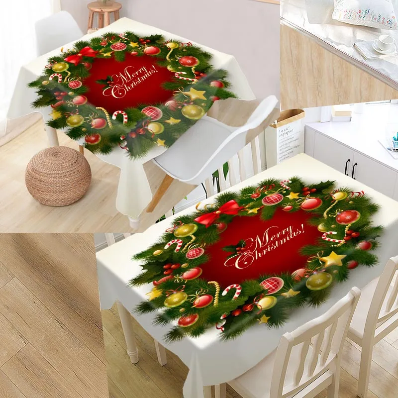 Пользовательские Счастливого Рождества скатерть Санта Клаус
