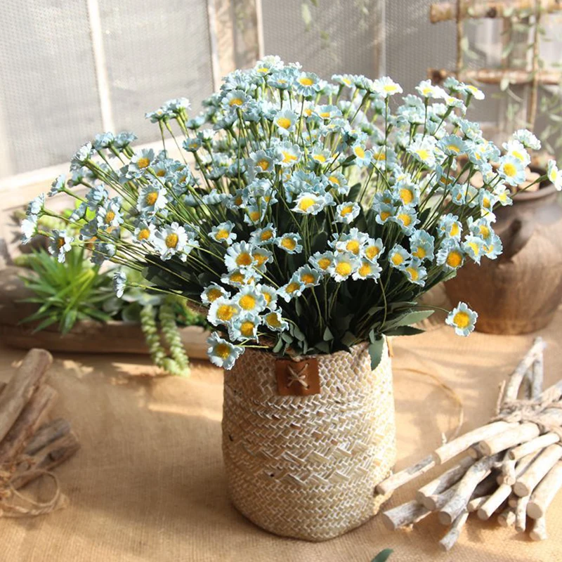 15 головок Искусственные цветы Маргаритка из шелка искусственные DIY Свадебная