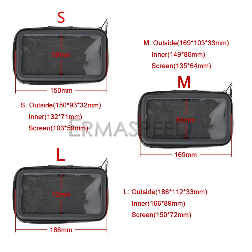 

Waterproof Motorcycle Phone Holder Universal Motocross Accessories 22mm Handlebar Bags Bike Phone Mount Bag for Scooter E-bike