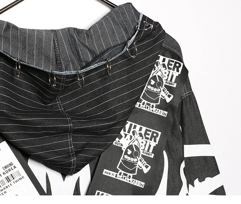 Мужская джинсовая куртка с капюшоном в стиле хип хоп|hooded trench|trench coatmens overcoat |