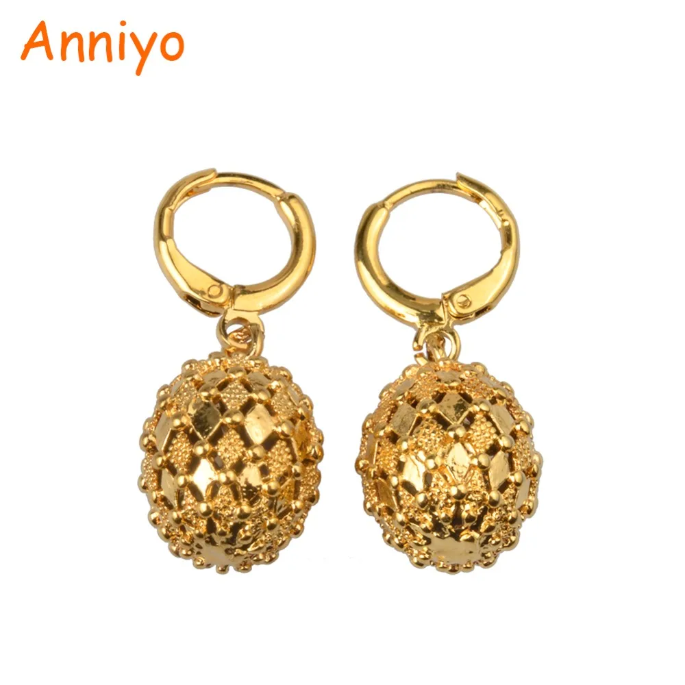 Anniyo эфиопские овальные серьги из бисера для женщин/девушек золотого цвета модные украшения Нигерийский Африканский арабский Подарок#087706