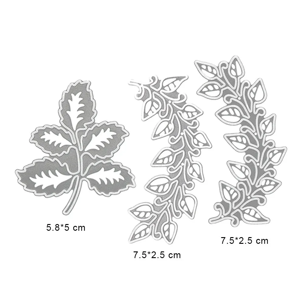 3 Leaves Режущие штампы DIY цветочные кружева металлические трафареты инструмент для украшения скрапбукинга альбом подарок нож плесень Ремесло штампы Творческий нож - Цвет: 3 Leaves