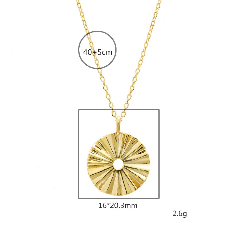 

18k Gold Round Line Necklace For Women 100% 925 Sterling Silver Fashion Luxury Fine Jewelry Simple Necklaces & Pendants Flyleaf
