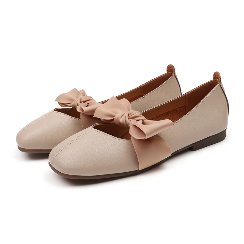 2019 Для женщин балетки Роскошные туфли на плоской подошве мягкие лёгкие кожаные