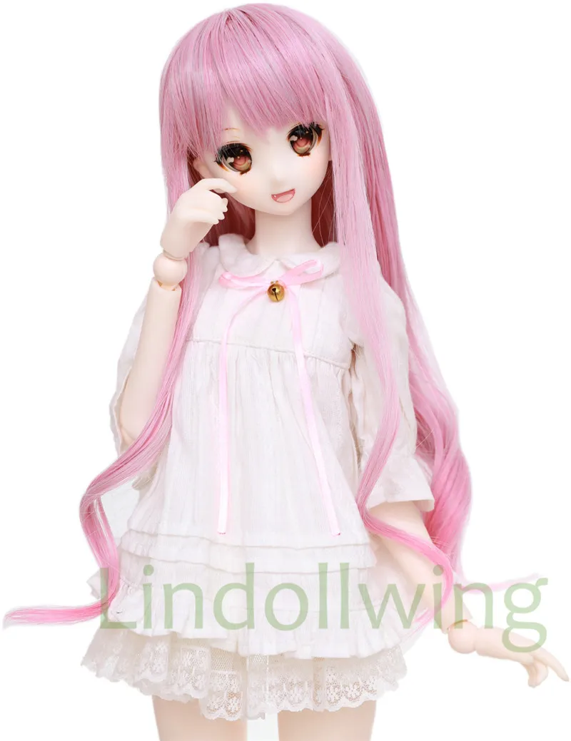 1/4 BJD парик Dal DD SD LUT Dollfie кукла парик 7-8 дюймов парик длинный розовый парик 1001