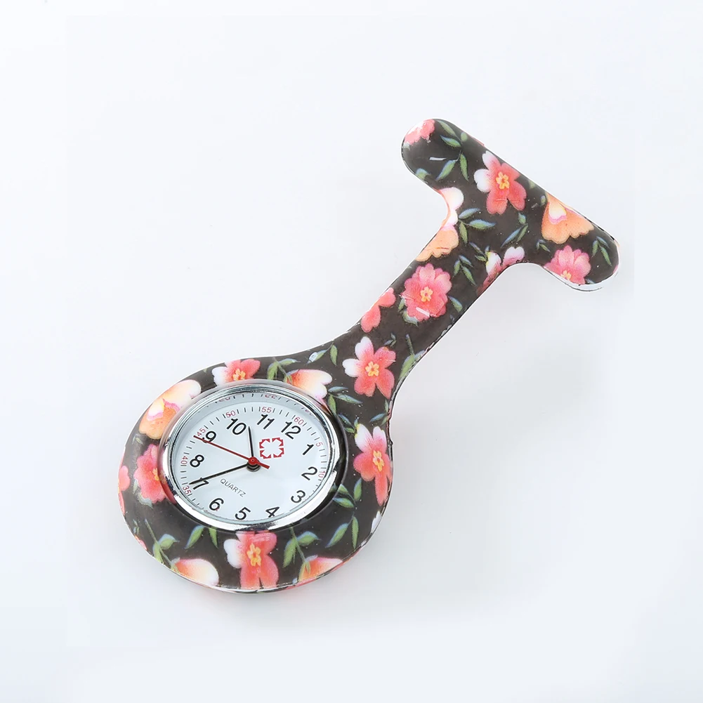 Силиконовые часы с круглыми цифрами и клипсой для медсестер брошка подвесным