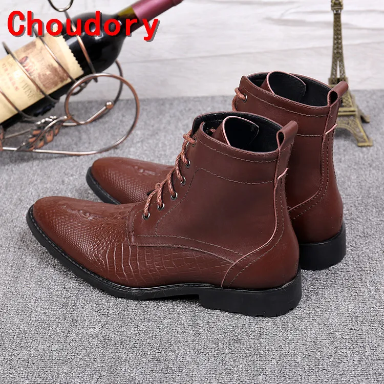Choudory botas masculina/зимняя обувь для мужчин Цвет черный коричневый натуральная кожа