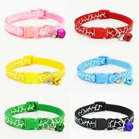 6 colors new arrival fashion nylon small dog collars with bells pet necklace puppy kitten cat collars free shipping