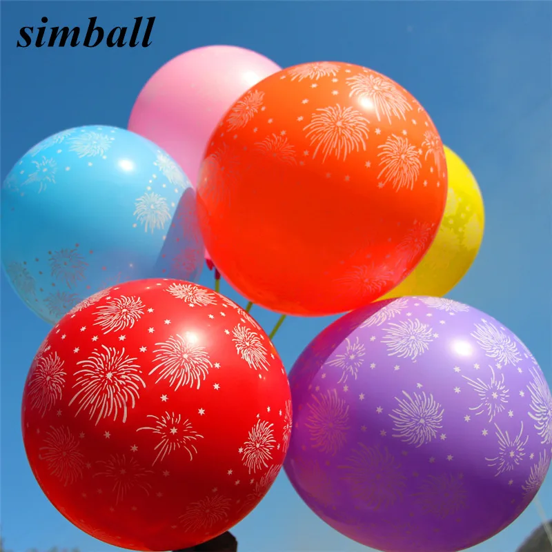 10 шт./лот печатных шары Фейерверк Звезды латексные для свадьбы дня рождения