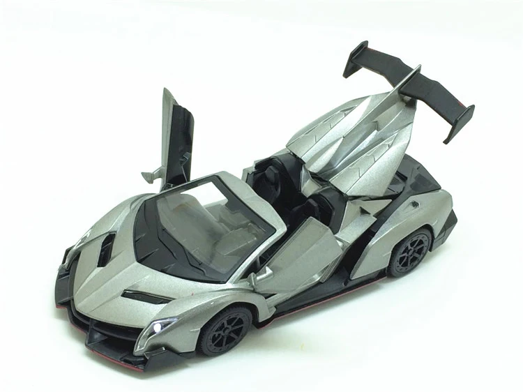 1:32 Veneno, несколько цветов, литая под давлением, модель автомобиля из металлического сплава, автомобиль-трансформер, открытая дверь, музыкальная мигающая задняя часть, детские игрушки