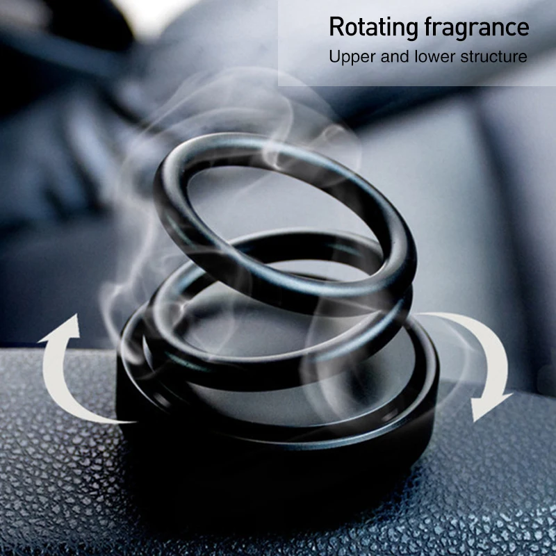 Мини автомобильный ароматизатор высокого класса с двойным кольцом вращения, солидный натуральный парфюм, ароматизатор-освежитель воздуха.