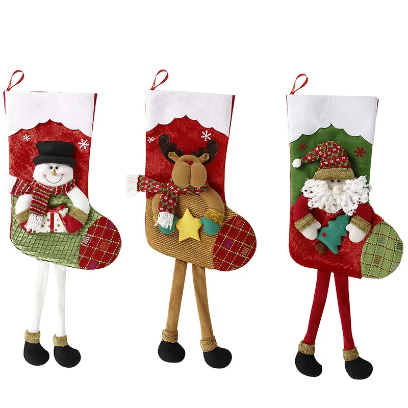 Рождественская сумка Санта Клаус Снеговик Лось украшение для дома новый год