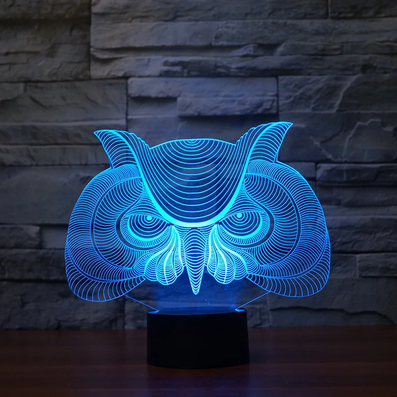 Подарок сова led 3d Ночник Новинка креативный красочный визуальный стол Led Usb