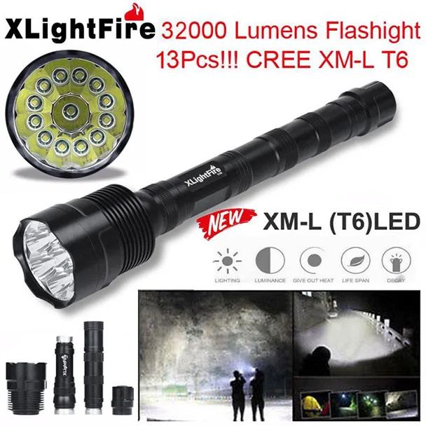 MUQGEW новейший яркий луч света. XLightFire 32000 люмен 13x CREE XML T6 5 Режим 18650 супер яркий светодиодный фонарик