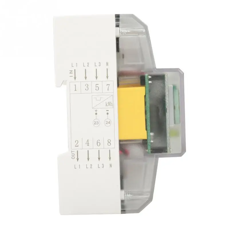 Цифровой 3 фазный 4 проводной DIN Rail Электрический счетчик энергии электронный