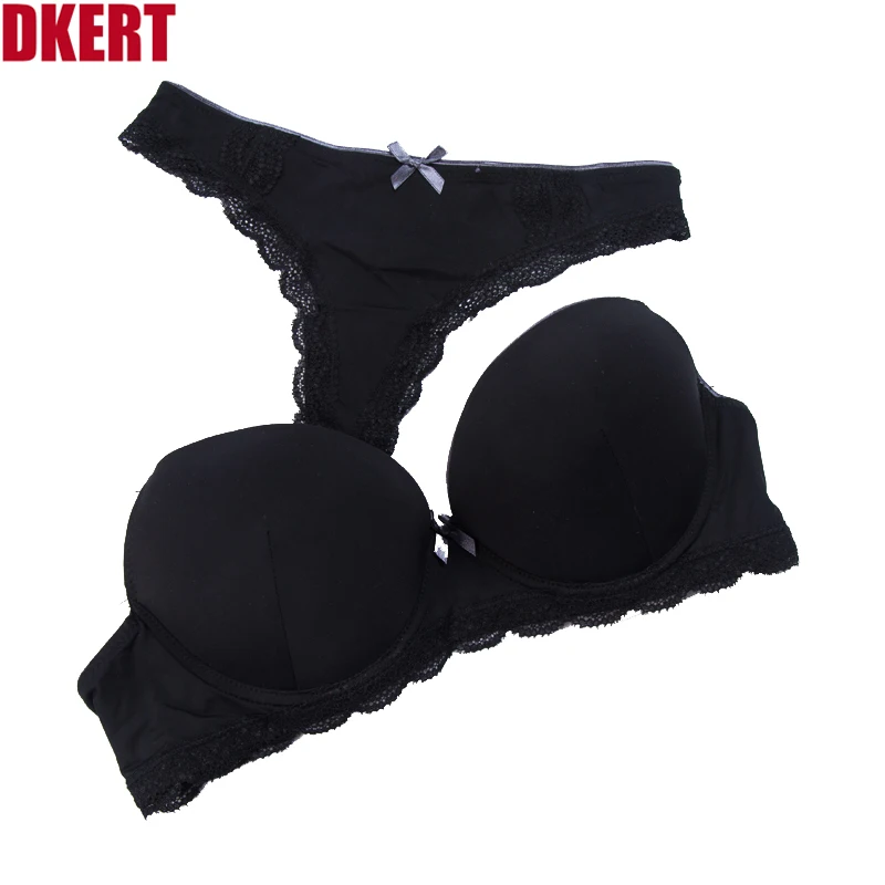 Dkert Фирменная Новинка C D 75/34 80/36 85/38 90/40 большой Размеры Для женщин бюстгальтер сексуальный бесшовный нижнее белье стринги Для женщин кружева Франция бюстгальтеров и трусиков, комплект