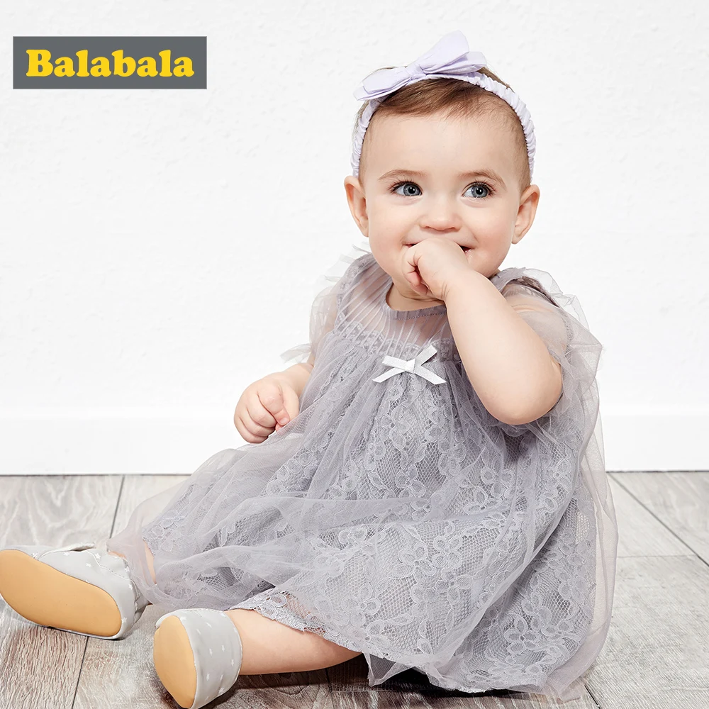 Платье принцессы с цветочным принтом BalabalaBaby летнее Сетчатое платье пачка без