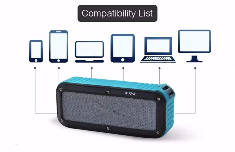 W-King S20 портативный водонепроницаемый Bluetooth динамик беспроводной супер NFC бас громкий динамик TF карта AUX в MP3-плеер для велосипеда