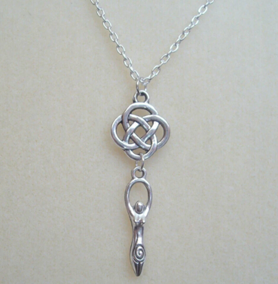 Цепочка с подвеской в виде пентаграммы винтажное ожерелье изображением богини