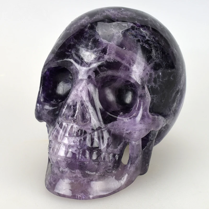 5 2 ''кварцевый хрустальный череп статуя Природный флюорит ручной резной