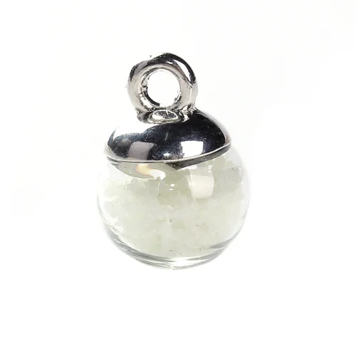 DoreenBeads DIY стеклянный шарик-амулет кулон Прозрачный Многоцветный прозрачный светится в темноте результаты 17 мм(5/") x 12 мм, 10 шт - Окраска металла: White