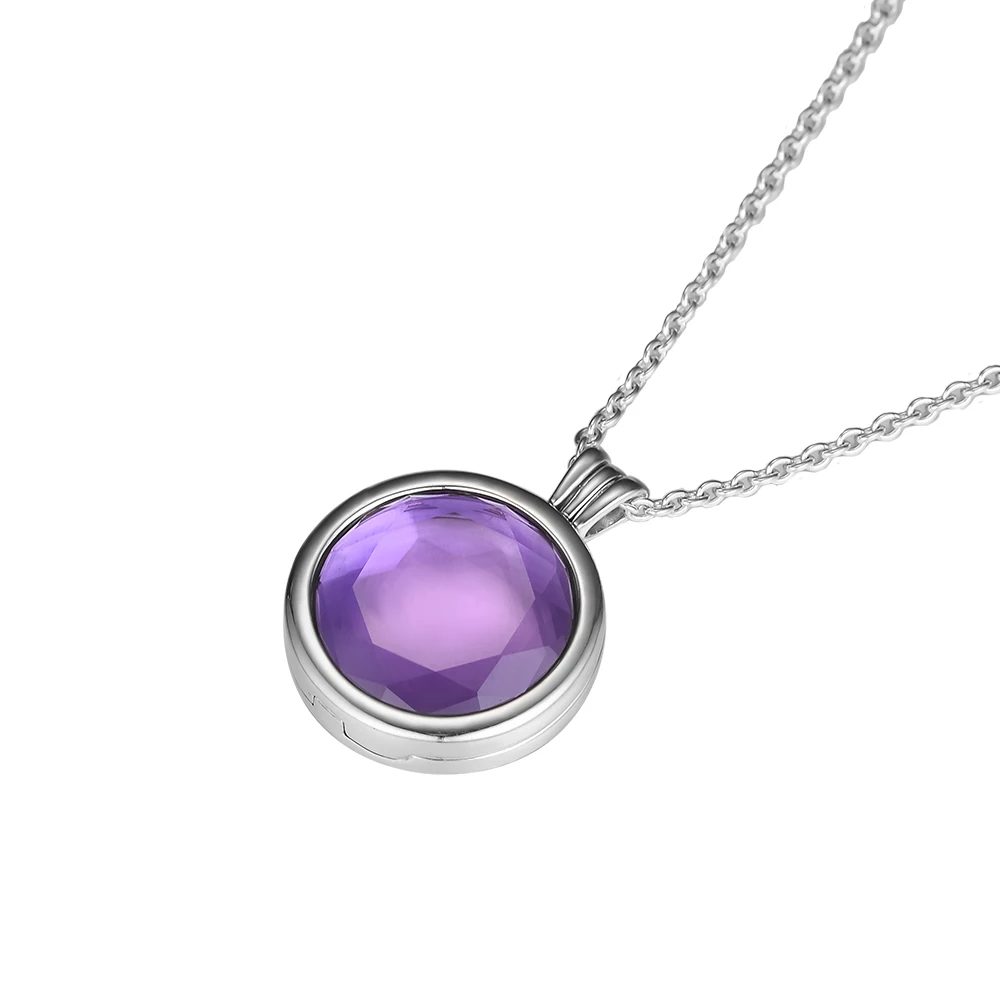 Genuine 925 Sterling Silver Chain Necklace Faceted Locket Pendants Necklaces for Women DIY Fits Petite Charms Jewelry pulseras | Украшения